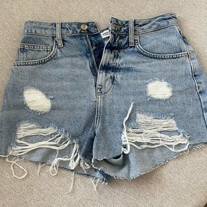 High Rise Denim Shorts
